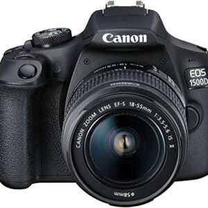 Canon EOS 1500D 24.1 Digital SLR Camera (Black) with EF S18-55 is II Lens